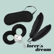 Kép 5/6 - Crushious - Lovers's Dream Bondage Kit Black - szerelmesek kötöző szettje (bilincs/cirógató/szemfedő) - fekete