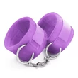 Kép 2/6 - Crushious - Tough Love Velcro Handcuffs with Extra 40cm Chain - állítható csuklópánt 40 cm-es lánccal (lila)