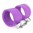 Kép 3/6 - Crushious - Tough Love Velcro Handcuffs with Extra 40cm Chain - állítható csuklópánt 40 cm-es lánccal (lila)