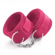 Kép 2/6 - Crushious - Tough Love Velcro Handcuffs with Extra 40cm Chain - állítható csuklópánt 40 cm-es lánccal (pink)