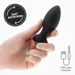 Kép 1/11 - Crushious - Twister Rotating Anal Plug with RC - wireless, rotációs vibráló análdugó (USB) - fekete