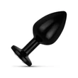 Kép 2/5 - EasyToys - Anal Collection - Butt Plug M - áttetsző kristályos fém análdugó (M) - fekete