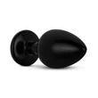 Kép 3/5 - EasyToys - Anal Collection - Butt Plug M - áttetsző kristályos fém análdugó (M) - fekete