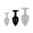 Kép 5/5 - EasyToys - Anal Collection - Butt Plug M - áttetsző kristályos fém análdugó (M) - fekete