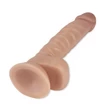 Kép 2/3 - Lovetoy - 8.5&quot; Real Extreme Vibrating Dildo - távirányítású, élethű, rögzíthető, herés vibrátor (natúr)