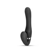 Kép 2/13 - No-Parts - Avery Strapless Strap-On Vibrating Dildo - pánt nélküli, dupla végű, wireless párvibrátor csiklóizgatóval (USB) - fekete