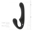 Kép 13/13 - No-Parts - Avery Strapless Strap-On Vibrating Dildo - pánt nélküli, dupla végű, wireless párvibrátor csiklóizgatóval (USB) - fekete