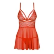 Kép 5/7 - Obsessive - 838-BAB-3 - csipke babydoll és tanga szett (XXL) - piros
