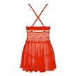 Kép 6/7 - Obsessive - 838-BAB-3 - csipke babydoll és tanga szett (XXL) - piros