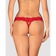 Kép 4/9 - Obsessive - Amor Cherris Crotchless Thong - alul nyitott, csipkés tanga (S/M) - piros