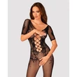 Kép 1/7 - Obsessive - Bodystocking F238 - virágmintás, nyitott testharisnya (S/M/L) - fekete