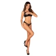 Kép 5/9 - Obsessive - Nesari 2-pcs Crotchless Set - erotikus fehérnemű szett (M/L) - fekete