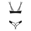 Kép 8/9 - Obsessive - Nesari 2-pcs Crotchless Set - erotikus fehérnemű szett (M/L) - fekete