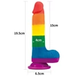 Kép 7/7 - Outlet - 7,5&quot; Prider Dildo - rögzíthető, rugalmas, élethű herés dildó (multicolor)