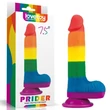 Kép 1/7 - Outlet - 7,5&quot; Prider Dildo - rögzíthető, rugalmas, élethű herés dildó (multicolor)