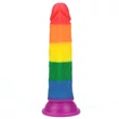 Kép 3/7 - Outlet - 7&quot; Prider Dildo - rögzíthető, rugalmas, élethű dildó (multicolor)