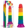 Kép 1/7 - Outlet - 7&quot; Prider Dildo - rögzíthető, rugalmas, élethű dildó (multicolor)