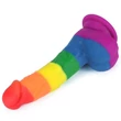 Kép 2/8 - Outlet - 8&quot; Prider Dildo - rögzíthető, rugalmas, élethű herés dildó (multicolor)
