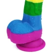 Kép 6/8 - Outlet - 8&quot; Prider Dildo - rögzíthető, rugalmas, élethű herés dildó (multicolor)