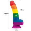 Kép 8/8 - Outlet - 8&quot; Prider Dildo - rögzíthető, rugalmas, élethű herés dildó (multicolor)