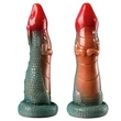 Kép 2/6 - Passion Labs - Dildo Chinese Dragon cu Ventuza - sárkány alakú, rögzíthető dildó (19cm) - zöld/piros