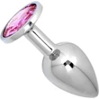 Kép 2/3 - Passion Labs - Metallic Butt Plug - kisméretű, fém análdugó pink kristállyal (ezüst)