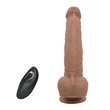 Kép 5/11 - Pretty Love - Jonathan 8,3'' Vibrating Dildo - 3 rezgési és toló funkciós, rögzíthető, távirányítású dildó (USB) - barna