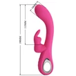 Kép 10/11 - Pretty Love - Novak - 12 funkciós G-pont vibrátor nyuszifüles csiklóizgatóval (USB) - pink