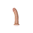 Kép 3/7 - RealRock - Curved Realistic Dildo with Suction Cup 6&quot; - rögzíthető, felcsatolható, élethű G-pont dildó (15,5cm) - testszínű
