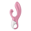 Kép 2/6 - Satisfyer - Air Pump Bunny 2 - prémium, 12 funkciós, tágítható csiklóizgató és G-pont vibrátor (USB) - halvány-piros