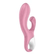Kép 4/6 - Satisfyer - Air Pump Bunny 2 - prémium, 12 funkciós, tágítható csiklóizgató és G-pont vibrátor (USB) - halvány-piros