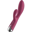 Kép 1/9 - Satisfyer - Spinning Rabbit 1 - prémium, 12 vibrációs és 5 rotáció funkciós csiklóizgató és G-pont vibrátor (USB) - vörös