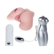Kép 3/4 - Debra - Passion Lady Masturbator 2  - melegítő hatású, interaktív, élethű vagina és ánusz maszturbátor wired vibrotojással (natúr)