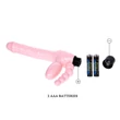 Kép 6/7 - Debra - Super Straples Dildo with Anal Plug - kétágú, élethű G-pont vibrátor és anális izgató (natúr)