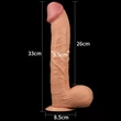 Kép 7/8 - Lovetoy - 12&quot; Legendary King Sized Realistic Dildo - rugalmas, rögzíthető, élethű dildó (33cm) - natúr