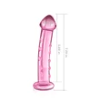 Kép 3/4 - Lovetoy - 7,5&quot; Glass Romance - temperálható, ívelt üveg dildó (18cm) - pink