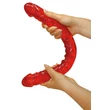Kép 3/4 - Orion - Ultra Dongs - kétvégű, élethű dildó (43cm) - piros