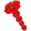 Kép 2/14 - B-Series Cute - Rose Rotating Anal Beads - 10 funkciós, wireless, rotációs, gyöngyös anális izgató, rózsa formájú talppal (USB) - piros