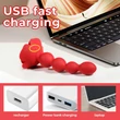 Kép 13/14 - B-Series Cute - Rose Rotating Anal Beads - 10 funkciós, wireless, rotációs, gyöngyös anális izgató, rózsa formájú talppal (USB) - piros