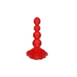 Kép 4/14 - B-Series Cute - Rose Rotating Anal Beads - 10 funkciós, wireless, rotációs, gyöngyös anális izgató, rózsa formájú talppal (USB) - piros