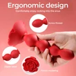 Kép 10/14 - B-Series Cute - Rose Rotating Anal Beads - 10 funkciós, wireless, rotációs, gyöngyös anális izgató, rózsa formájú talppal (USB) - piros