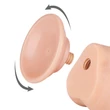 Kép 2/11 - Lovetoy - 7.5&quot; Sliding Skin Dual Layer Dong Flesh II - rögzíthető, herés, élethű dildó (18,3cm) - testszínű