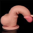 Kép 8/11 - Lovetoy - 7.5&quot; Sliding Skin Dual Layer Dong Flesh II - rögzíthető, herés, élethű dildó (18,3cm) - testszínű