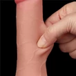 Kép 9/11 - Lovetoy - 7.5&quot; Sliding Skin Dual Layer Dong Flesh II - rögzíthető, herés, élethű dildó (18,3cm) - testszínű