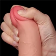 Kép 10/11 - Lovetoy - 7.5&quot; Sliding Skin Dual Layer Dong Flesh II - rögzíthető, herés, élethű dildó (18,3cm) - testszínű