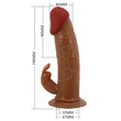 Kép 2/10 - Pretty Love - Marion - felcsatolható hám, élethű, távirányítású, üreges, vibrációs dildóval és csiklóizgatóval (19cm) - barack