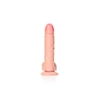 Kép 2/7 - RealRock - 8&quot; Curved Realistic Dildo Balls Suction Cup - rögzíthető, herés, élethű dildó (20,5cm) - testszínű