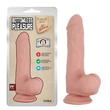 Kép 1/5 - T-skin Real - Bottomless Pleasure - rögzíthető, herés, élethű dildó (20cm) - testszínű