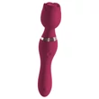 Kép 2/8 - You2Toys - Rose Wand Vibrator - 10 funkciós masszírozó és G-pont vibrátor duó rózsa alakú fejjel (USB) - vörös