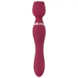 Kép 3/8 - You2Toys - Rose Wand Vibrator - 10 funkciós masszírozó és G-pont vibrátor duó rózsa alakú fejjel (USB) - vörös